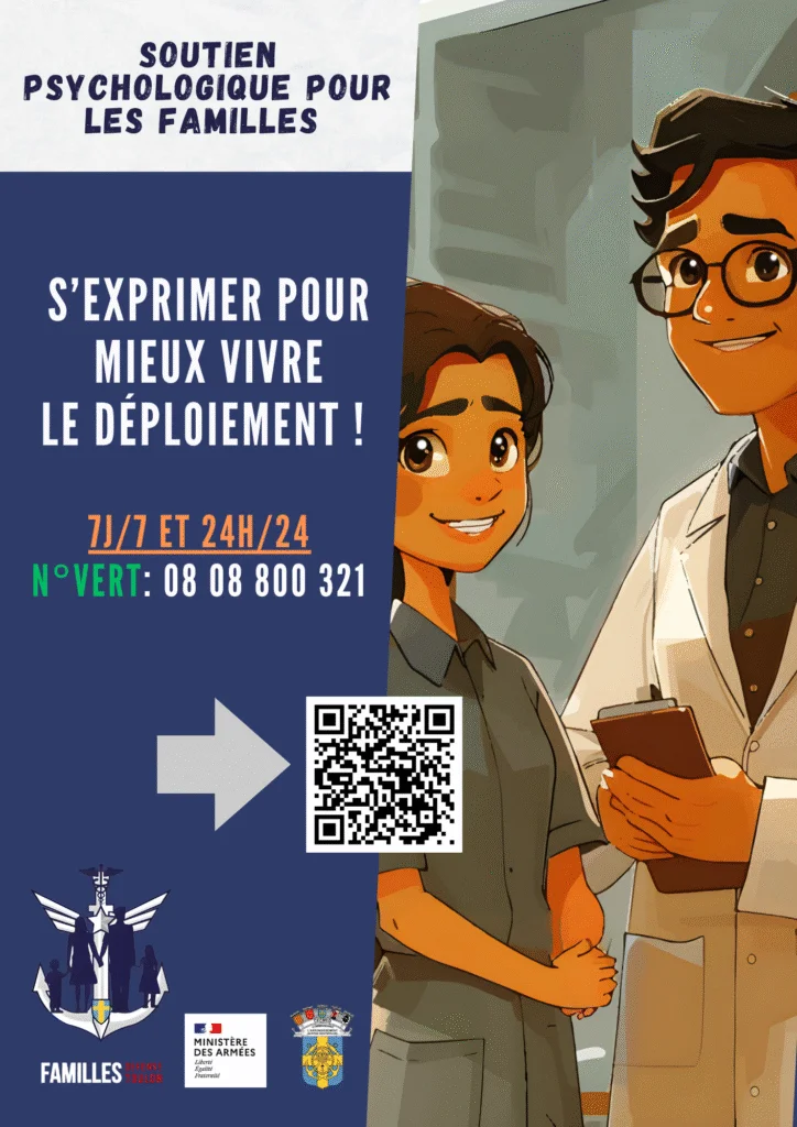 Affiche de soutien psychologique pour les familles